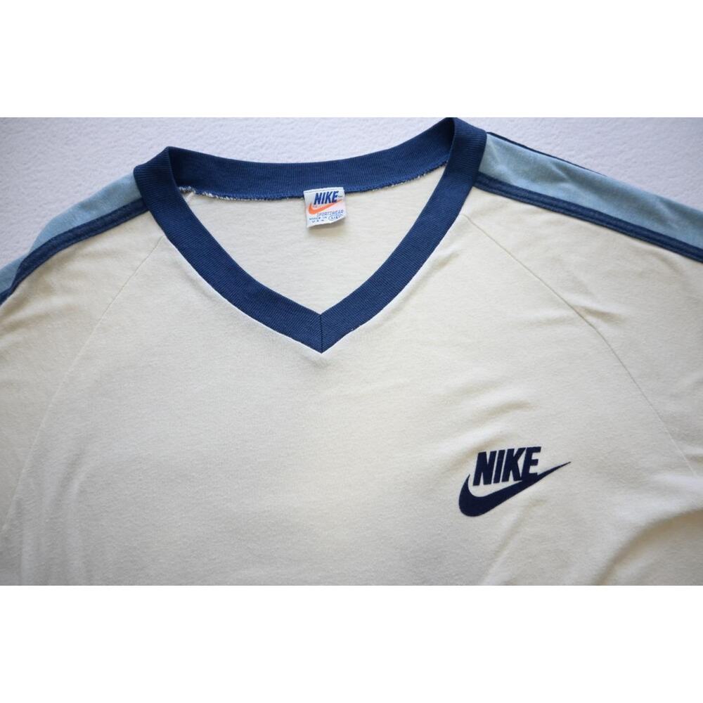 Vintage 70's 80's Nike Tee Shirt Made In USA Velvet Swoosh Mens Size Medium